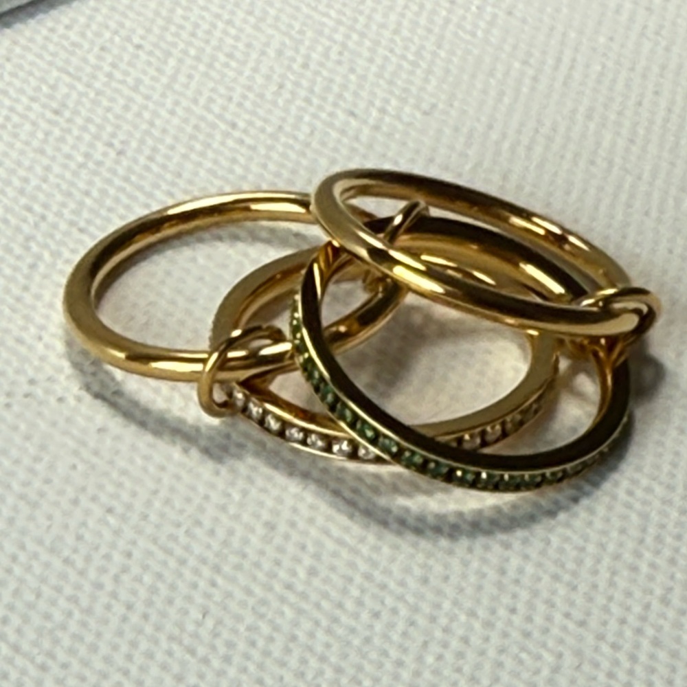 Layered Stacked Ring 18K Golden Plated Stainless Steel SIZE 8 - Picture 13 of 14